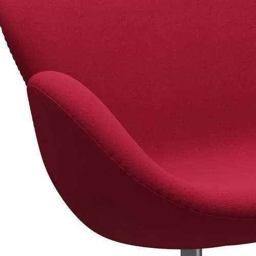 Fritz Hansen Swan™ Sofa 2 Seater, Satin Brushed Aluminium/Tonus Cherry