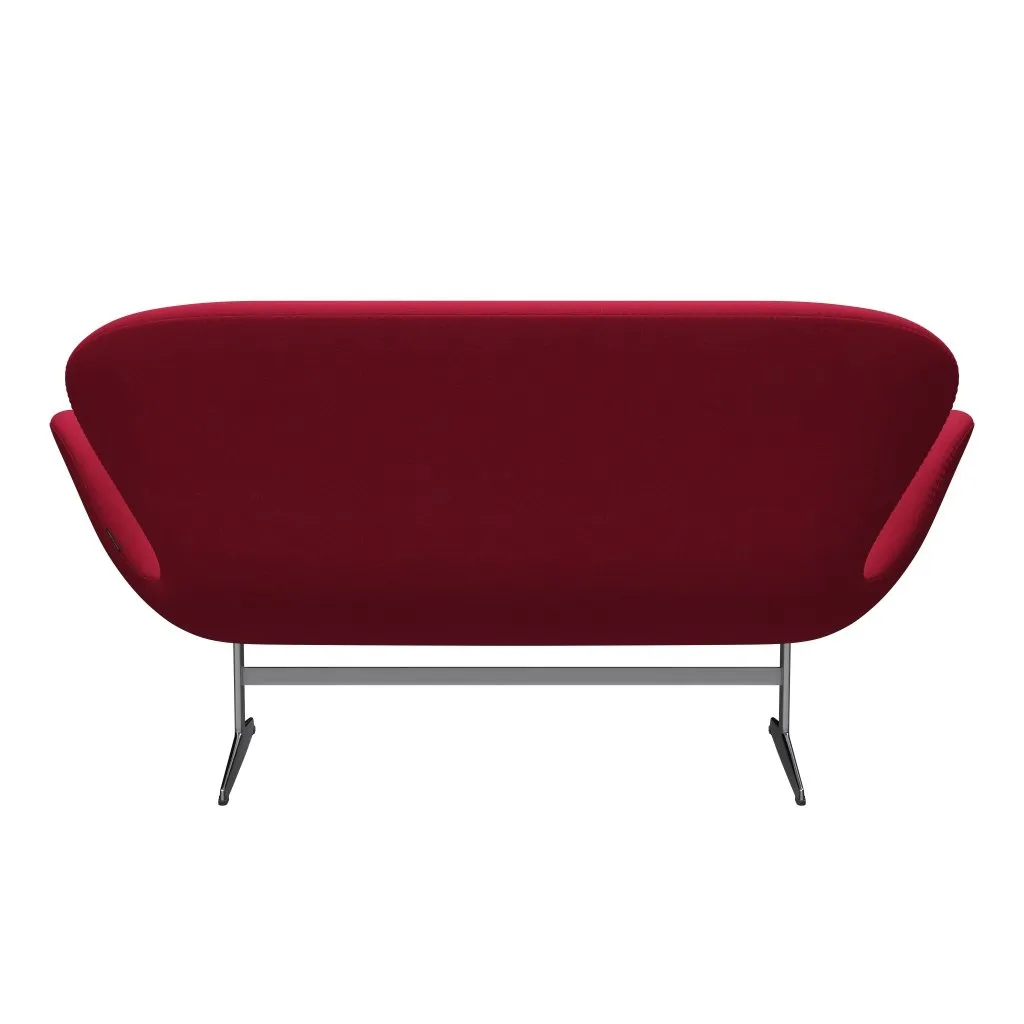 Fritz Hansen Swan™ Sofa 2 Seater, Satin Brushed Aluminium/Tonus Cherry