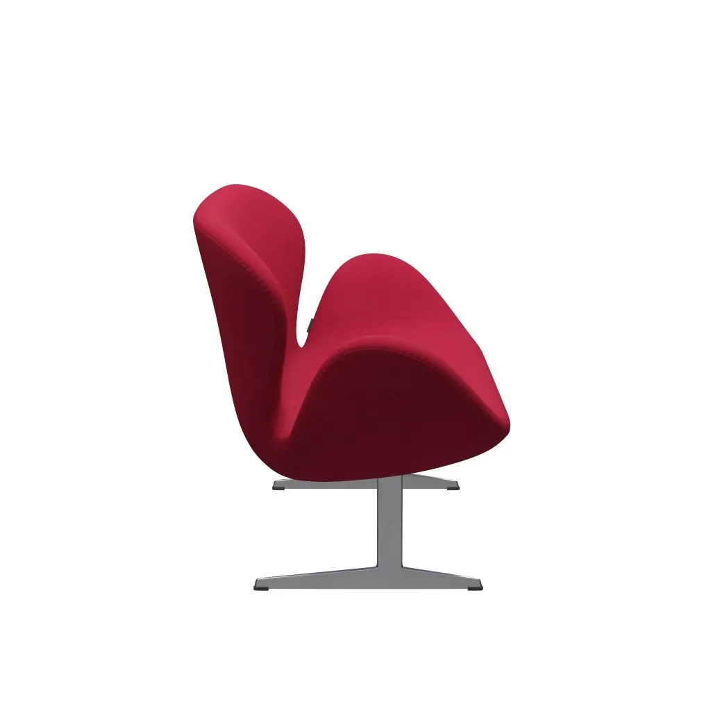 Fritz Hansen Swan™ Sofa 2 Seater, Satin Brushed Aluminium/Tonus Cherry