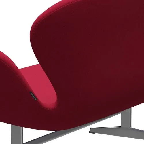 Fritz Hansen Swan™ Sofa 2 Seater, Satin Brushed Aluminium/Tonus Cherry