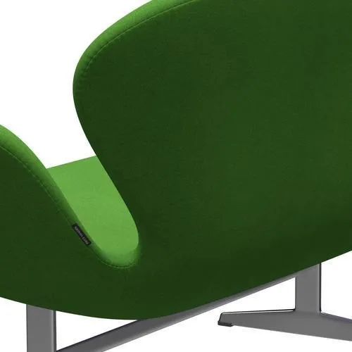 Fritz Hansen Swan™ Sofa 2 Seater, Satin Brushed Aluminium/Tonus Light Green