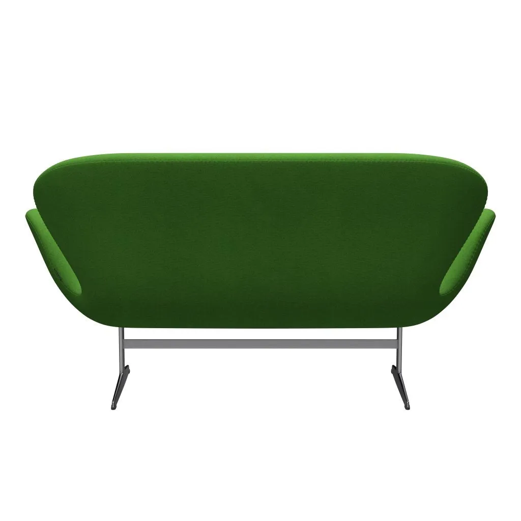 Fritz Hansen Swan™ Sofa 2 Seater, Satin Brushed Aluminium/Tonus Light Green
