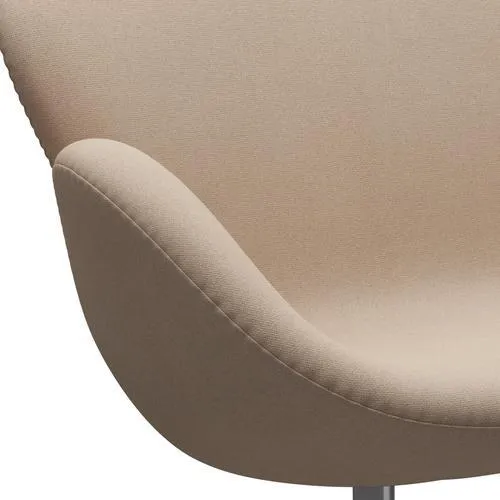 Fritz Hansen Swan™ Sofa 2 Seater, Satin Brushed Aluminium/Tonus Sand