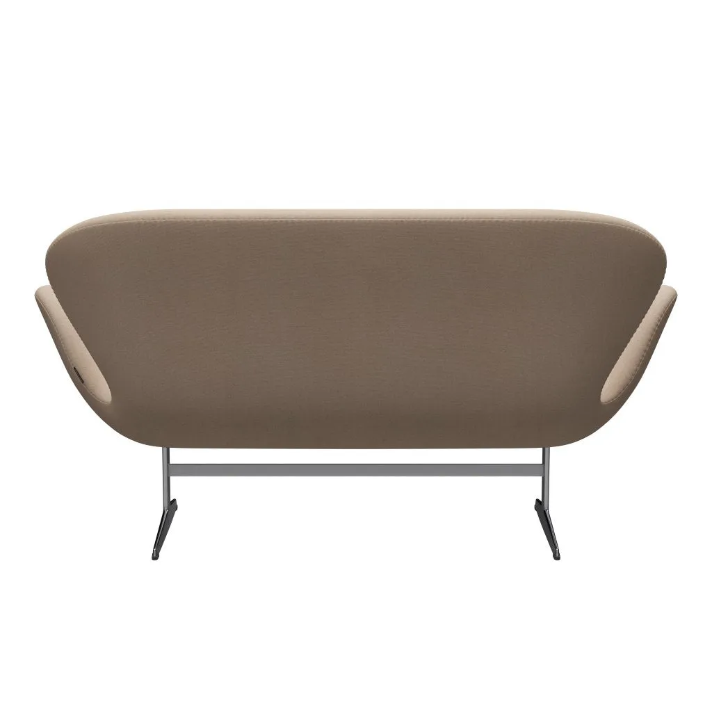 Fritz Hansen Swan™ Sofa 2 Seater, Satin Brushed Aluminium/Tonus Sand