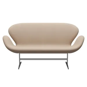 Fritz Hansen Swan™ Sofa 2 Seater, Satin Brushed Aluminium/Tonus Sand