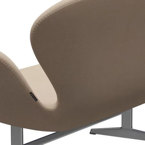 Fritz Hansen Swan™ Sofa 2 Seater, Satin Brushed Aluminium/Tonus Sand