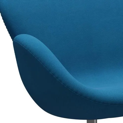 Fritz Hansen Swan™ Sofa 2 Seater, Satin Brushed Aluminum/Steelcut Turquoise/Ocean