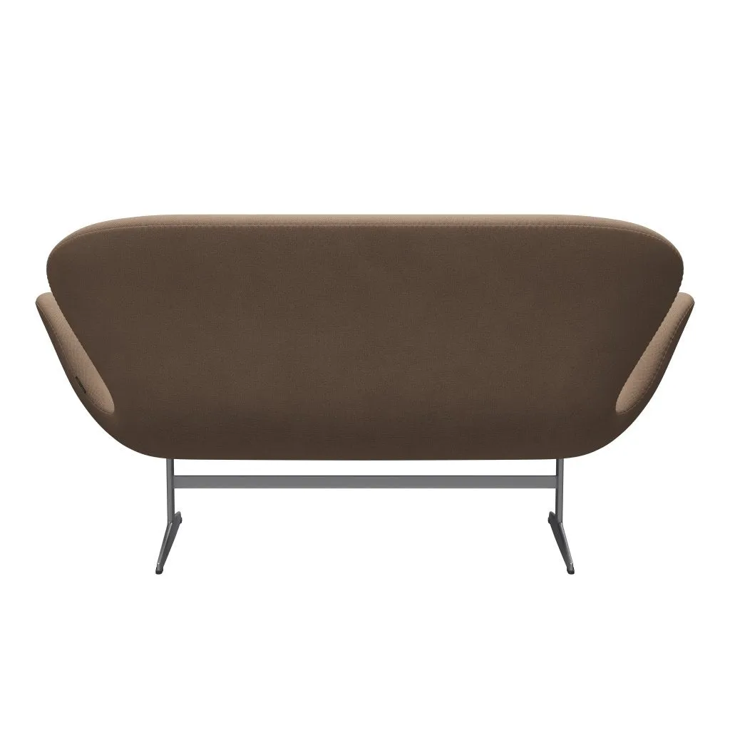 Fritz Hansen Swan™ Sofa 2 Seater, Silver Grey/Capture Sand/Brown