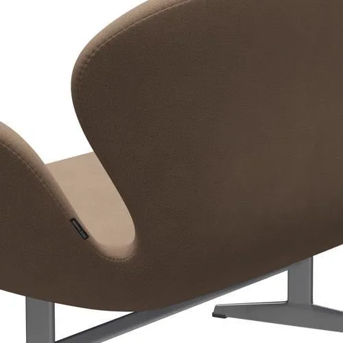 Fritz Hansen Swan™ Sofa 2 Seater, Silver Grey/Capture Sand/Brown