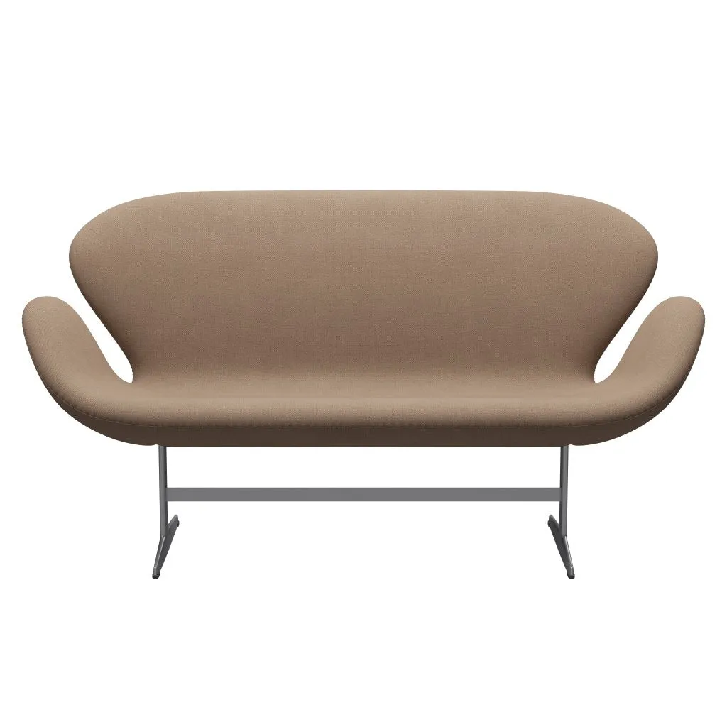 Fritz Hansen Swan™ Sofa 2 Seater, Silver Grey/Capture Sand/Brown
