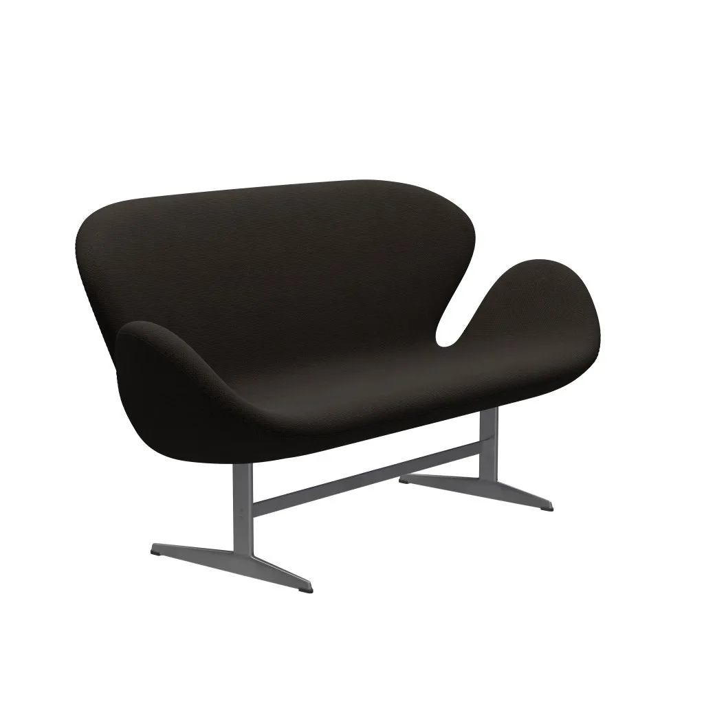 Fritz Hansen Swan™ Sofa 2 Seater, Silver Grey/Diablo Chocolate Dark