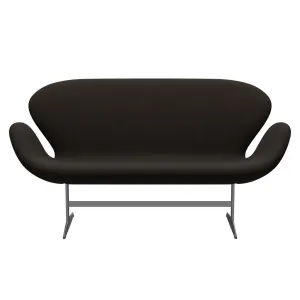Fritz Hansen Swan™ Sofa 2 Seater, Silver Grey/Diablo Chocolate Dark