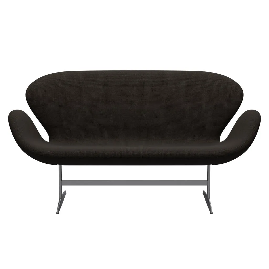 Fritz Hansen Swan™ Sofa 2 Seater, Silver Grey/Diablo Chocolate Dark