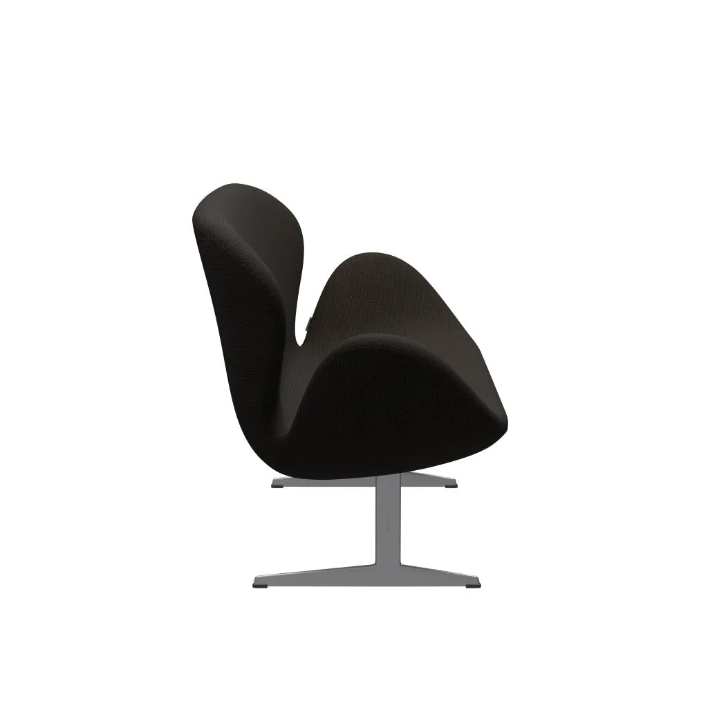 Fritz Hansen Swan™ Sofa 2 Seater, Silver Grey/Diablo Chocolate Dark