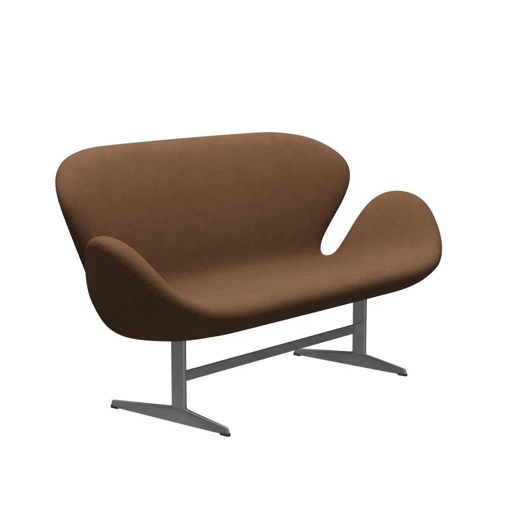 Fritz Hansen Swan™ Sofa 2 Seater, Silver Grey/Divina Light Brown