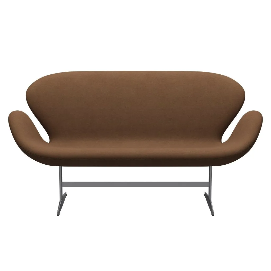 Fritz Hansen Swan™ Sofa 2 Seater, Silver Grey/Divina Light Brown