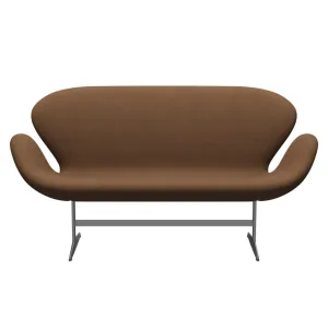 Fritz Hansen Swan™ Sofa 2 Seater, Silver Grey/Divina Light Brown