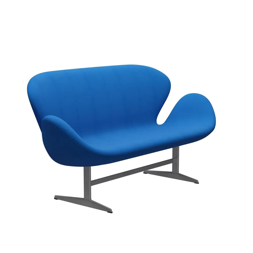 Fritz Hansen Swan™ Sofa 2 Seater, Silver Grey/Fame Ocean Blue