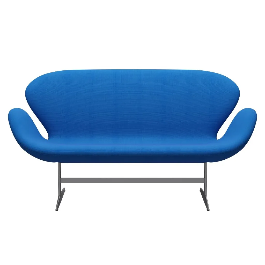 Fritz Hansen Swan™ Sofa 2 Seater, Silver Grey/Fame Ocean Blue