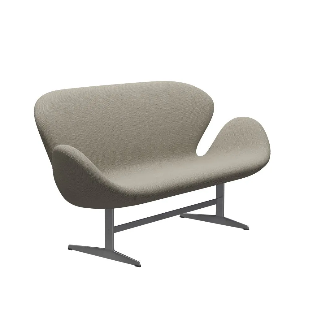 Fritz Hansen Swan™ Sofa 2 Seater, Silver Grey/Fiord Taupe Light