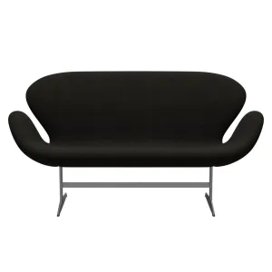 Fritz Hansen Swan™ Sofa 2 Seater, Silver Grey/Hallingdal Brown/Dark Grey
