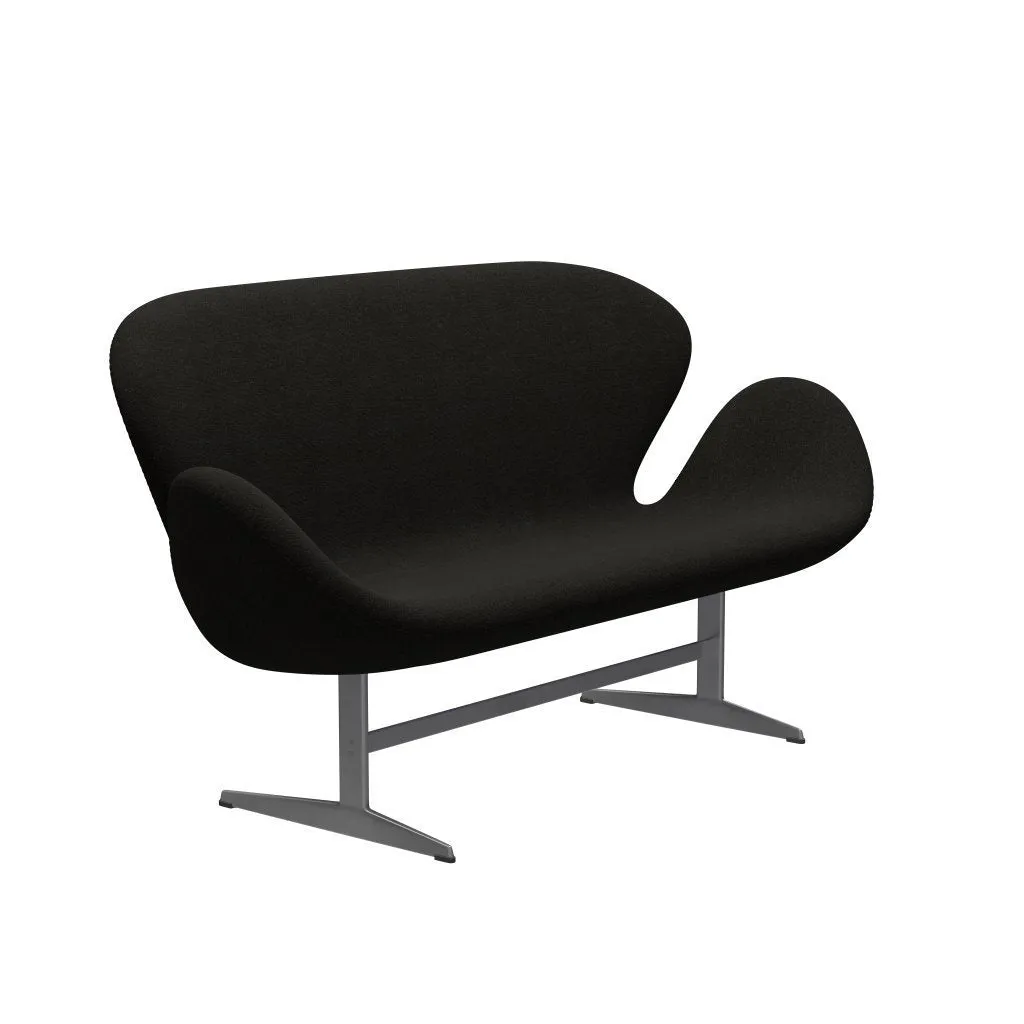 Fritz Hansen Swan™ Sofa 2 Seater, Silver Grey/Hallingdal Brown/Dark Grey