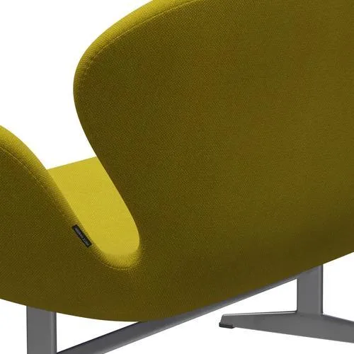 Fritz Hansen Swan™ Sofa 2 Seater, Silver Grey/Hallingdal Yellow/Green