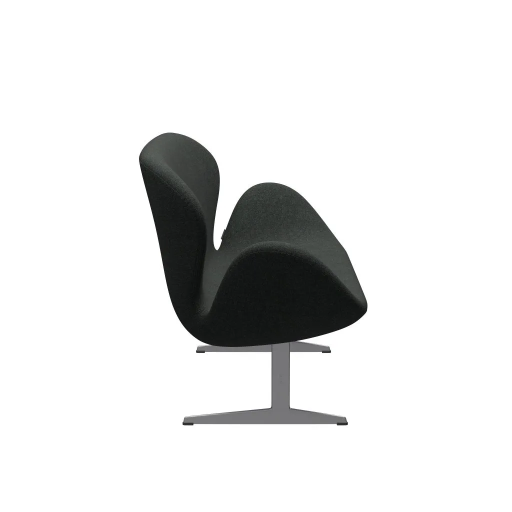 Fritz Hansen Swan™ Sofa 2 Seater, Silver Grey/Re Wool Black/Natural