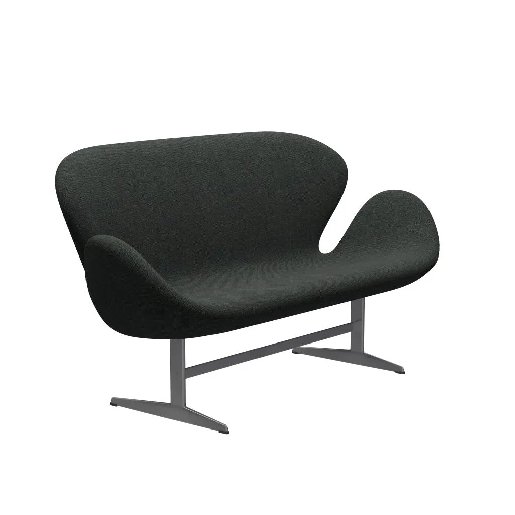 Fritz Hansen Swan™ Sofa 2 Seater, Silver Grey/Re Wool Black/Natural
