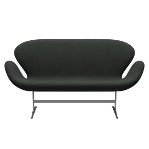 Fritz Hansen Swan™ Sofa 2 Seater, Silver Grey/Re Wool Black/Natural