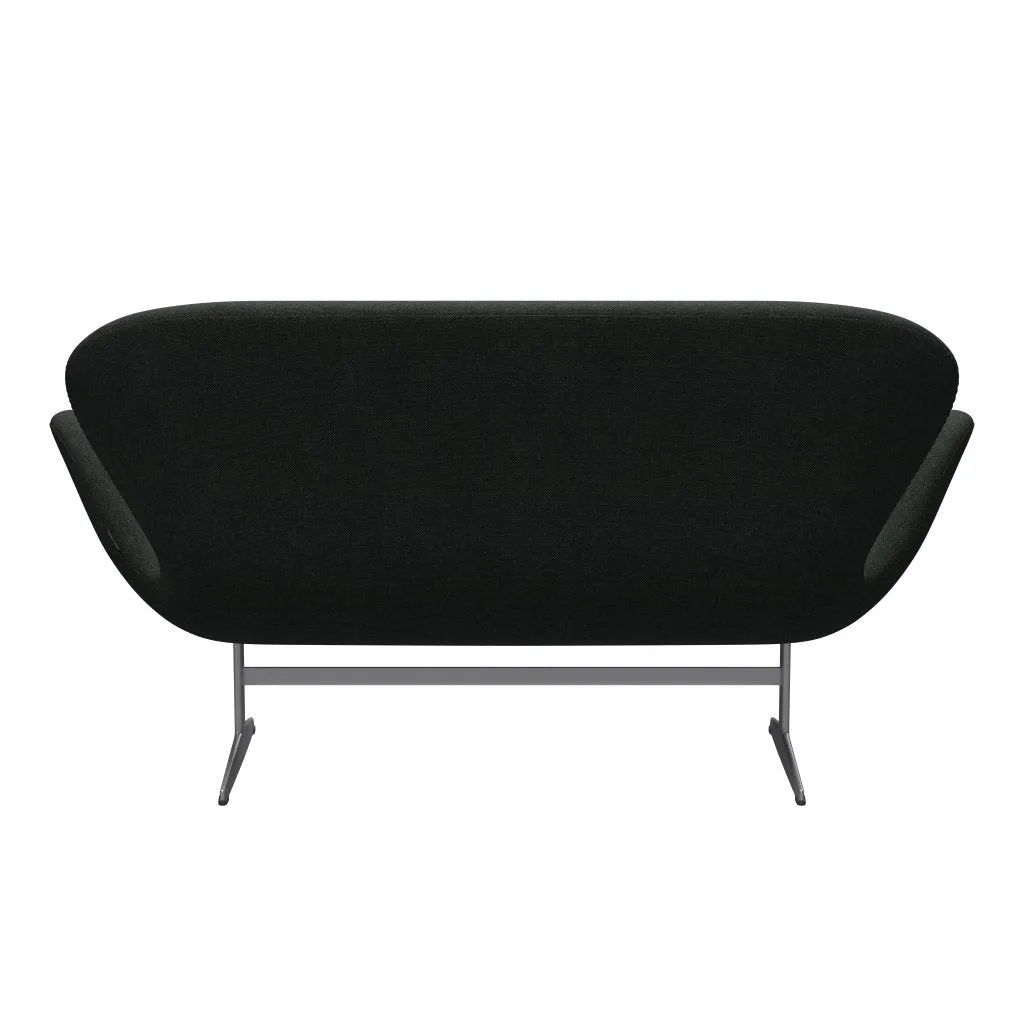 Fritz Hansen Swan™ Sofa 2 Seater, Silver Grey/Re Wool Black/Natural