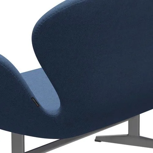 Fritz Hansen Swan™ Sofa 2 Seater, Silver Grey/Re Wool Blue/Natural