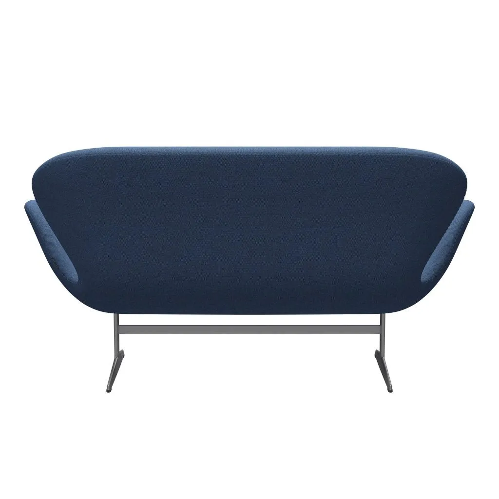 Fritz Hansen Swan™ Sofa 2 Seater, Silver Grey/Re Wool Blue/Natural