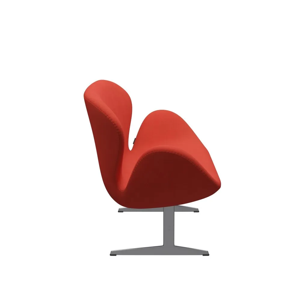 Fritz Hansen Swan™ Sofa 2 Seater, Silver Grey/Steelcut Light Red