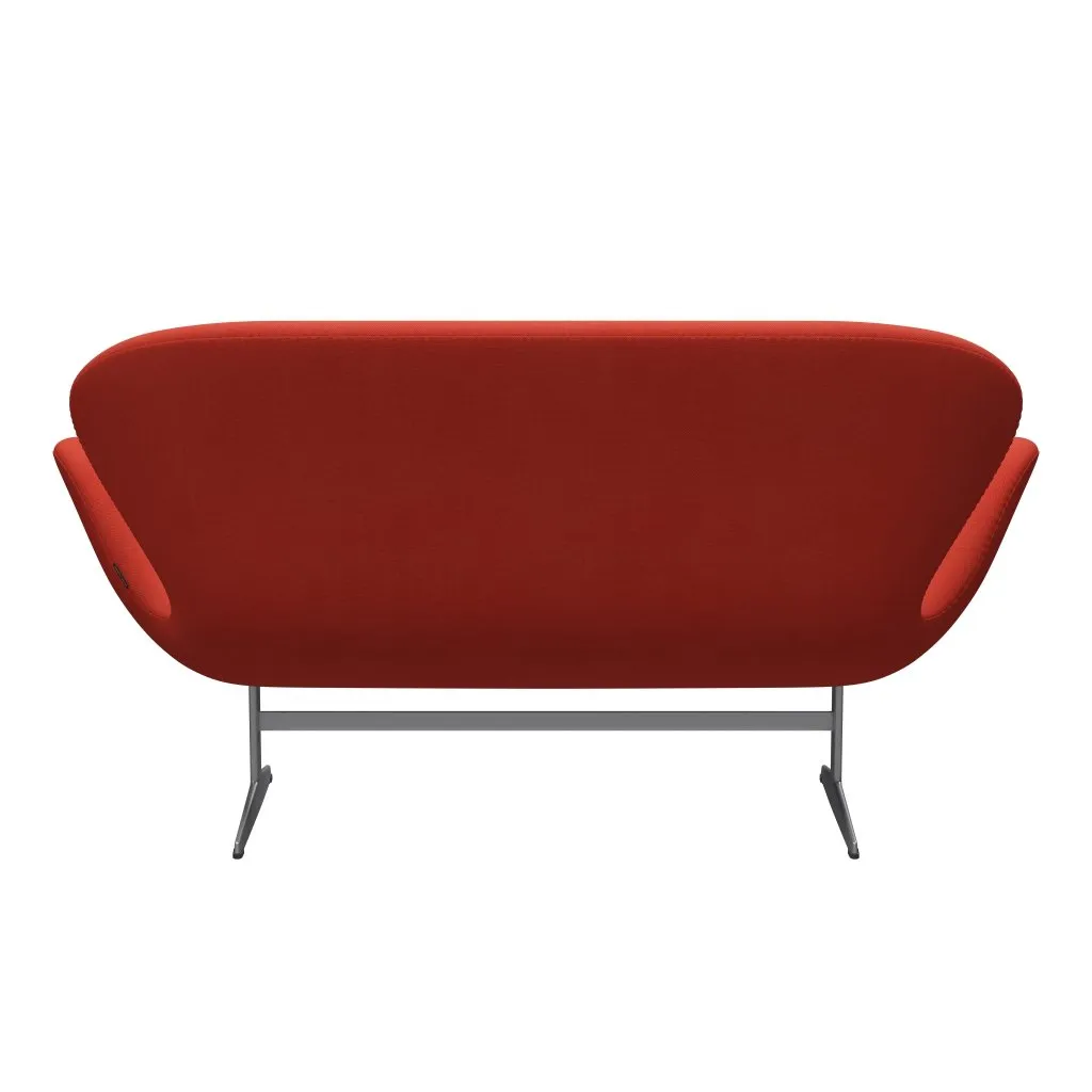 Fritz Hansen Swan™ Sofa 2 Seater, Silver Grey/Steelcut Light Red