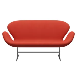 Fritz Hansen Swan™ Sofa 2 Seater, Silver Grey/Steelcut Light Red