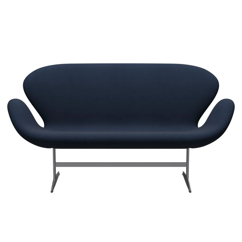 Fritz Hansen Swan™ Sofa 2 Seater, Silver Grey/Steelcut Ocean Blue Dark
