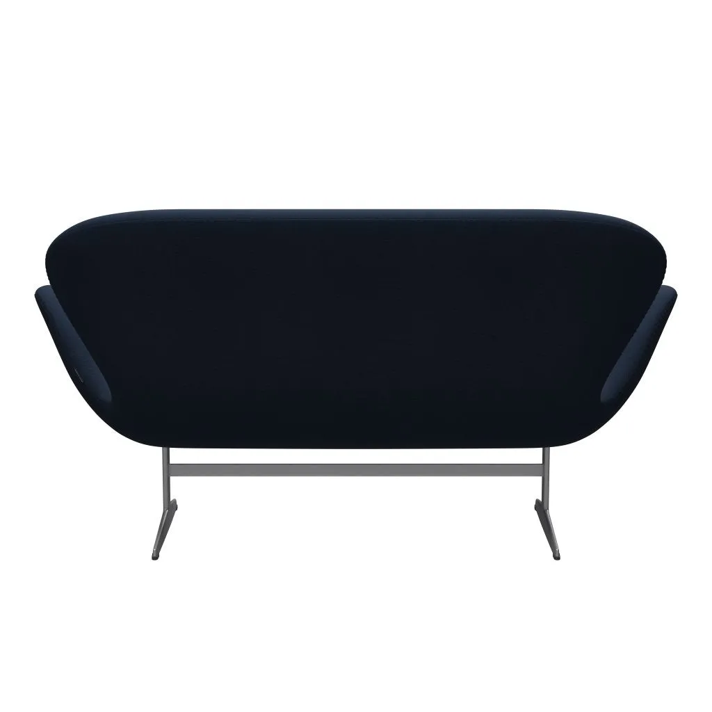 Fritz Hansen Swan™ Sofa 2 Seater, Silver Grey/Steelcut Ocean Blue Dark