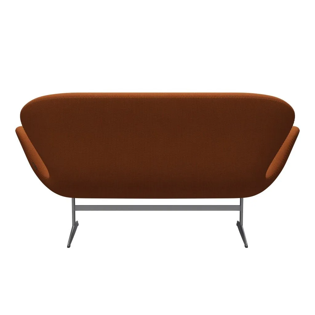 Fritz Hansen Swan™ Sofa 2 Seater, Silver Grey/Steelcut Trio Burnt Orange