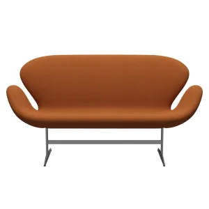 Fritz Hansen Swan™ Sofa 2 Seater, Silver Grey/Steelcut Trio Burnt Orange