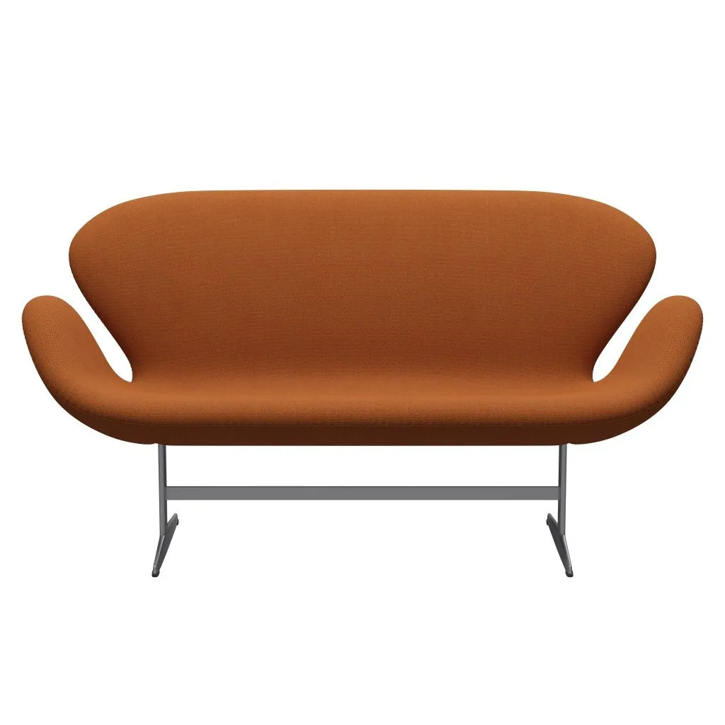 Fritz Hansen Swan™ Sofa 2 Seater, Silver Grey/Steelcut Trio Burnt Orange