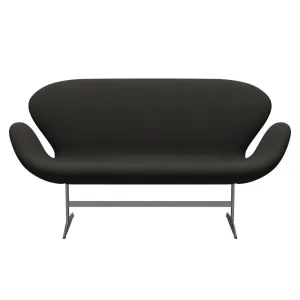 Fritz Hansen Swan™ Sofa 2 Seater, Silver Grey/Steelcut Trio Dark Brown