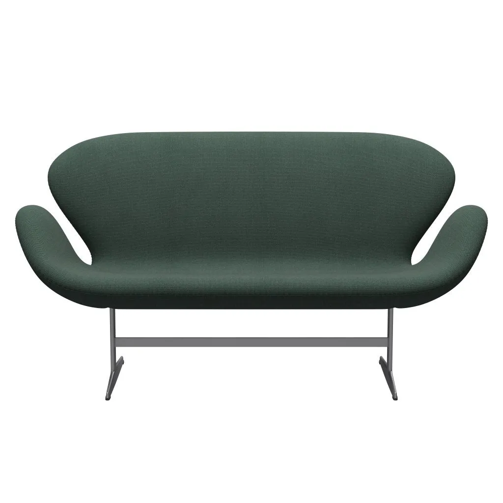 Fritz Hansen Swan™ Sofa 2 Seater, Silver Grey/Steelcut Trio Dusty Green