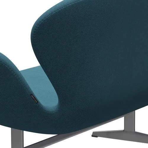 Fritz Hansen Swan™ Sofa 2 Seater, Silver Grey/Steelcut Trio Turquoise