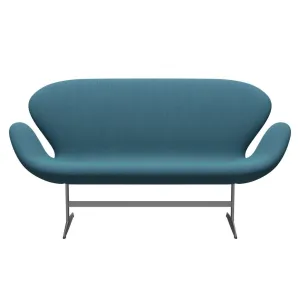 Fritz Hansen Swan™ Sofa 2 Seater, Silver Grey/Steelcut Trio Turquoise