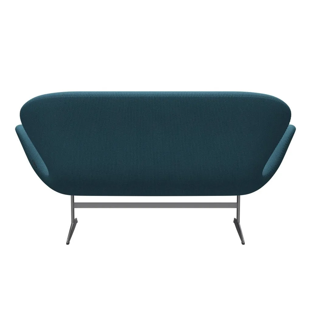 Fritz Hansen Swan™ Sofa 2 Seater, Silver Grey/Steelcut Trio Turquoise