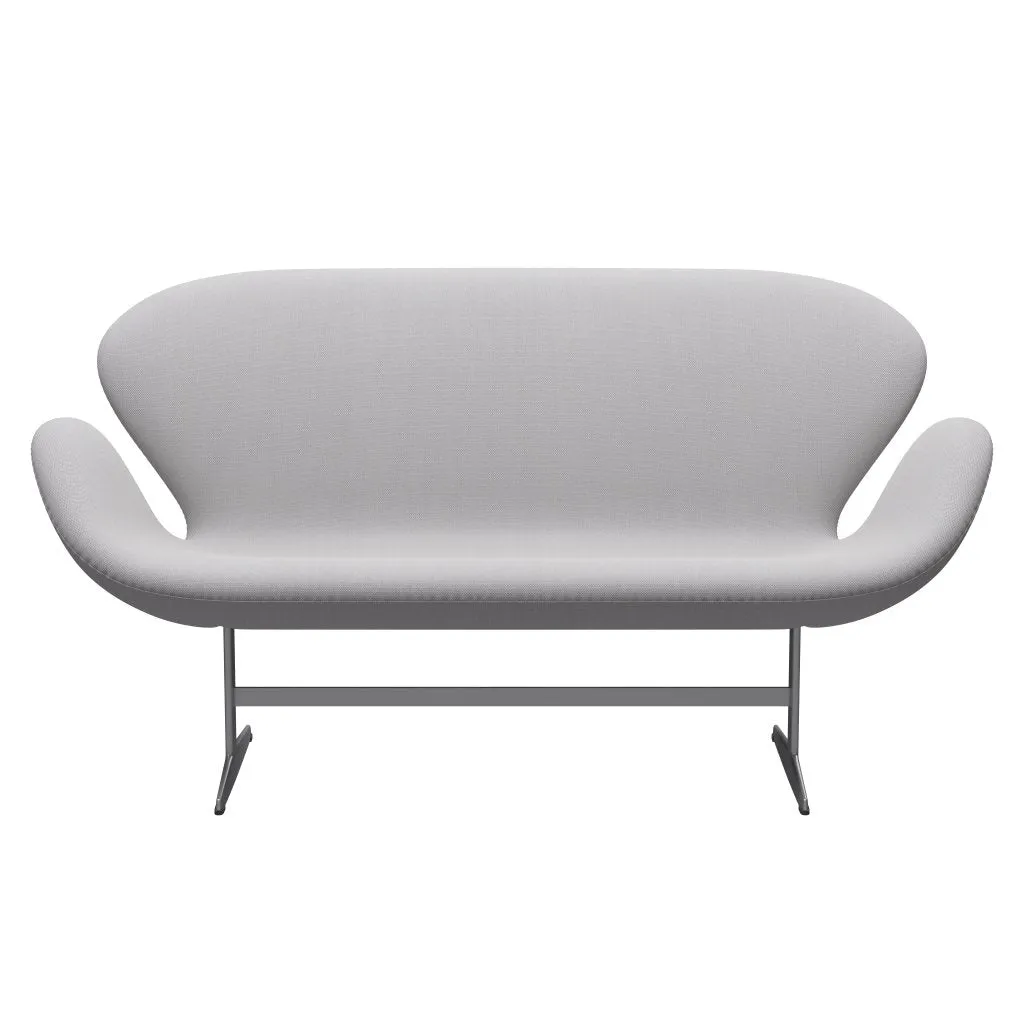 Fritz Hansen Swan™ Sofa 2 Seater, Silver Grey/Steelcut Trio White & Light Grey