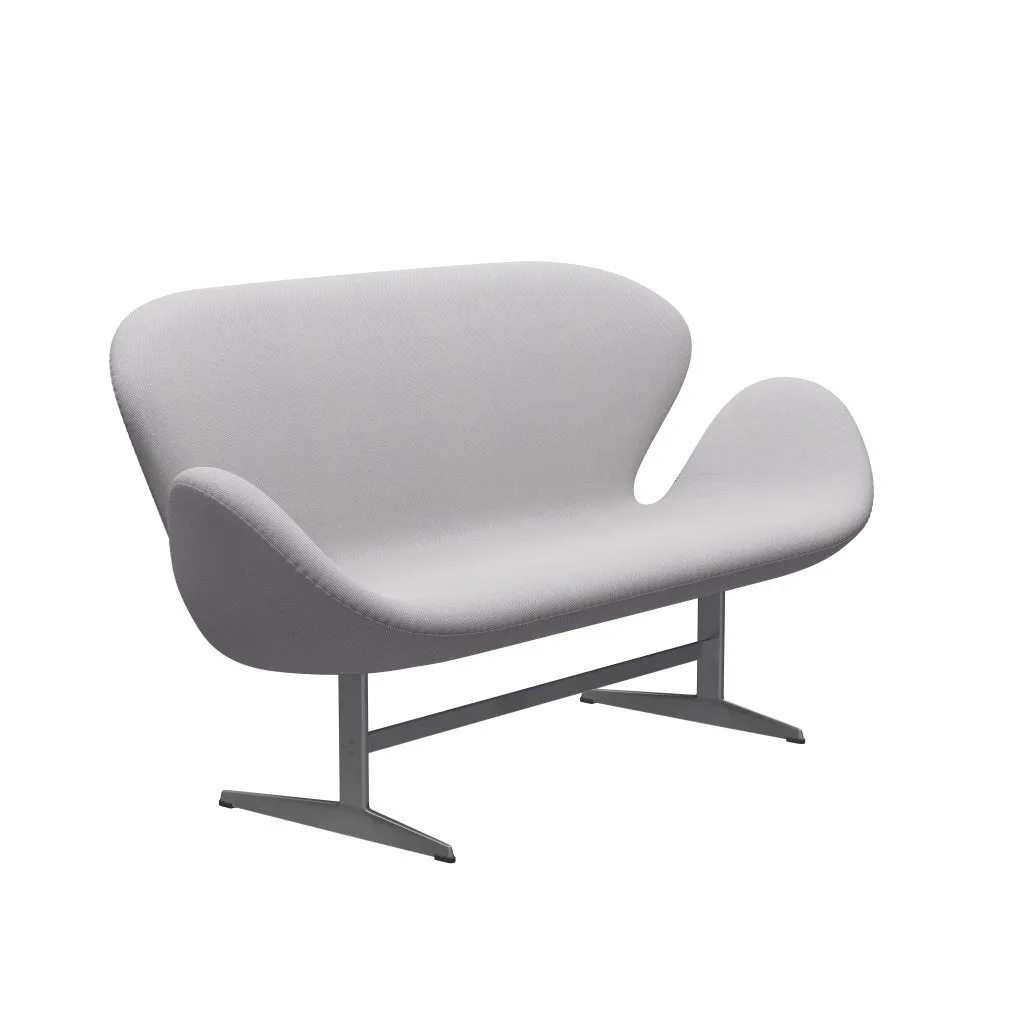 Fritz Hansen Swan™ Sofa 2 Seater, Silver Grey/Steelcut Trio White & Light Grey