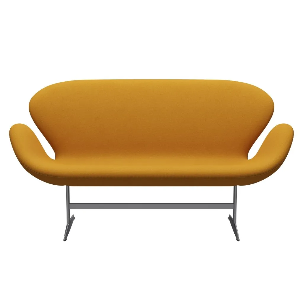 Fritz Hansen Swan™ Sofa 2 Seater, Silver Grey/Tonus Warm Yellow