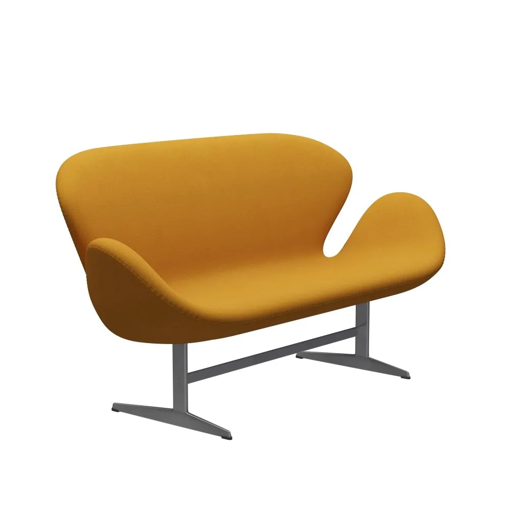 Fritz Hansen Swan™ Sofa 2 Seater, Silver Grey/Tonus Warm Yellow